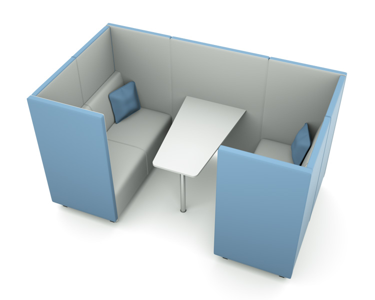 Fixed and mobile contemporary office seating