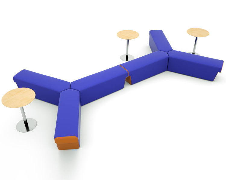Modern modular soft seating system.